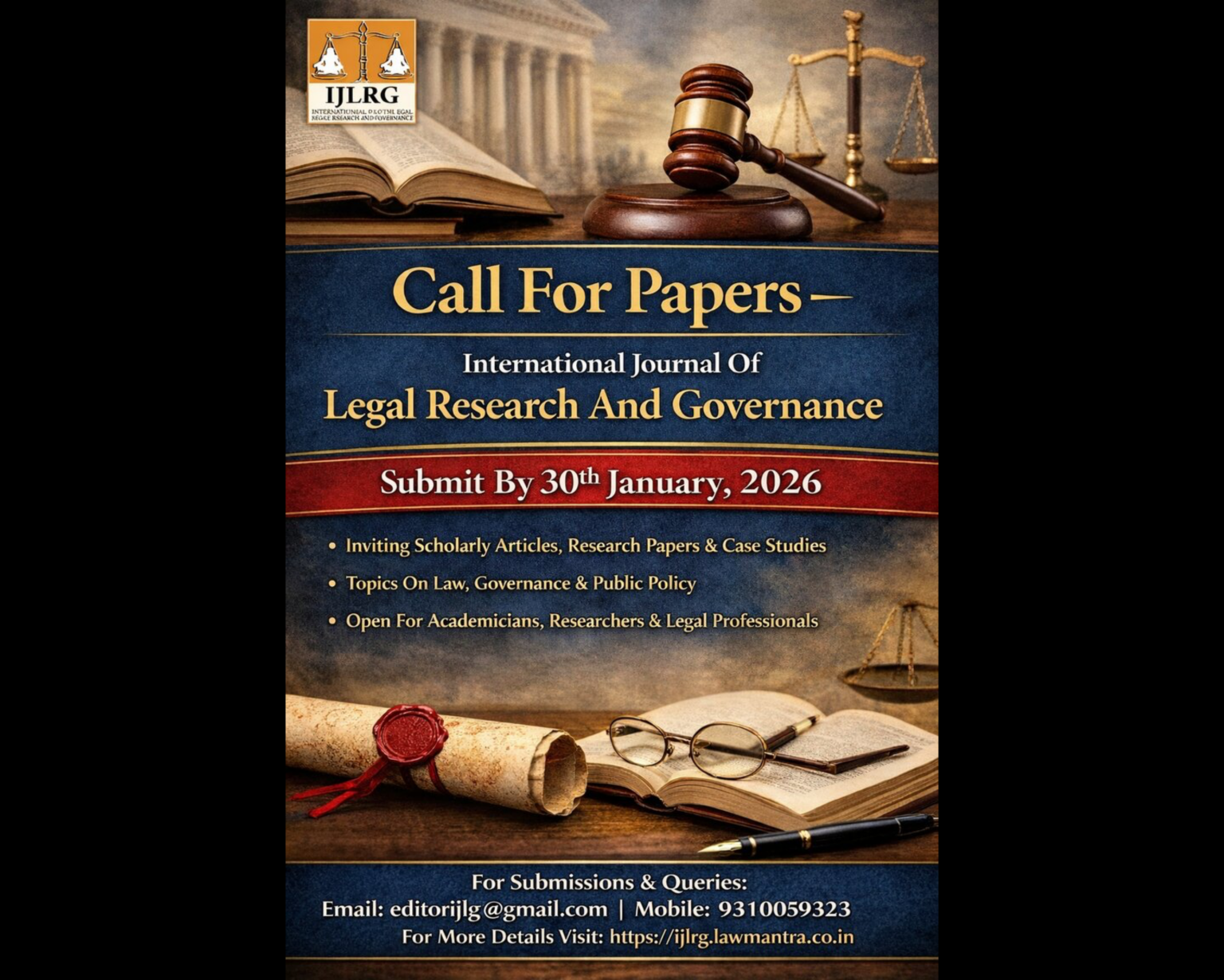 Call For Papers – International Journal of Legal Research and ...